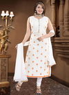 Cream N F CHURIDAR 06 Stylish Festive Wear Designer Worked Readymade Salwar Suit Collection N F C 172 CREAM